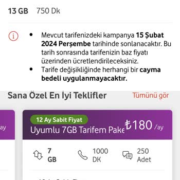 Vodafone Tarife Saçmalıkları Ve Pişmanlıkları