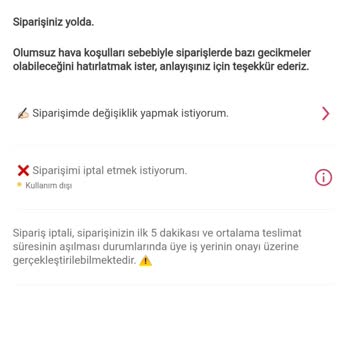 Yemeksepeti Siparişim Gecikti Ve İptal Edemiyorum
