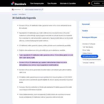 Domino's 45 Dakika'da Soğuk Pizza Kapında Kampanyanız