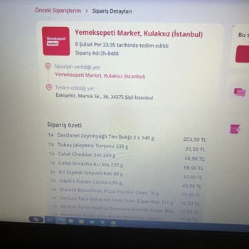 Yemeksepeti Market Şikayeti Parası Ödendiği Halde Ürün Teslim Edilmedi