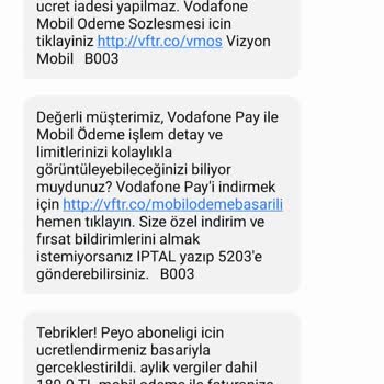 Vizyon Elektronik Para İstek Dışı Abonelik