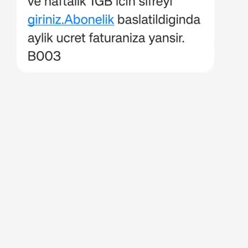 Vodafone 1240 Dan Mesajla Gelen Fatura