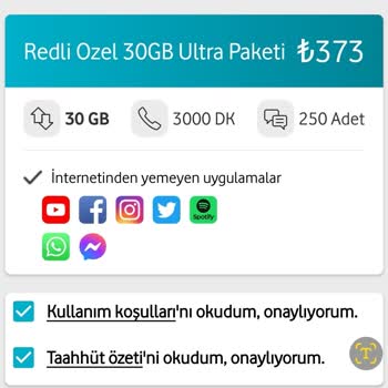 Vodafone Red 30GB Ultra Veri Düşülmeyecek Denilen Uygulamalardan Veri Düşüyor
