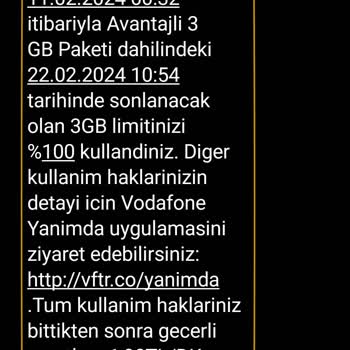 Vodafone Ön Ödemeli Paket Dakikalarının Kaybolması Şikayeti