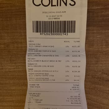 Colin's Mağazasının Üretim Hatası Olan Ürününü Değiştirmemesi