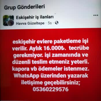 *Yıldız Plastik Ambalaj*, *evde Paketleme İşi* Dediklerine Göre