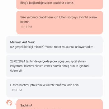Mytrip-THY Esnek Bileti İptal Etmeme Problemi.