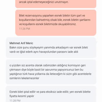 Mytrip-THY Esnek Bileti İptal Etmeme Problemi.
