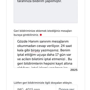 THY Esnek Bilet İptal Etmeme Sorunu