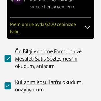 Vodafone Yanımda Premium Üyeliğine Geçiş Yapılamıyor.