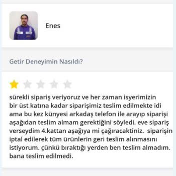Getir Firmasına Yakışmayan İşler...