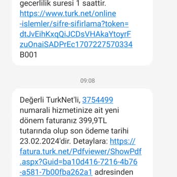 TurkNet İlk Hafta Tam Fatura