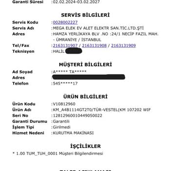 Vestel Kurutma Makinesi Kompresör Cızırtısı