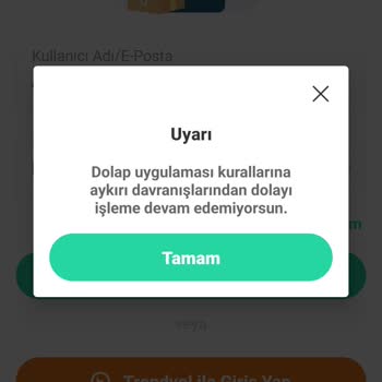 Dolap Hesabıma Giriş Yapamıyorum