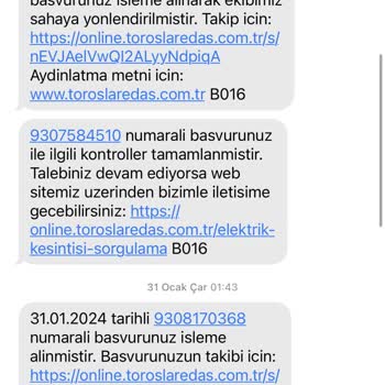 Toroslar Elektrik Dağıtım Sürekli Gün Boyu Kesinti
