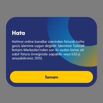 Turkcell - Hat Taşıma Sonrası İstenilen Pakete Geçiş Yaptırmama