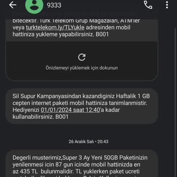 Türk Telekom Yeterli Para Yatırmama Rağmen Tarife Yenilemiyor!