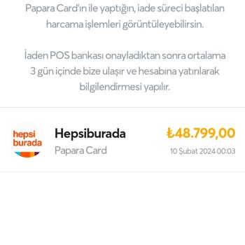 Papara İade Gelen Paramı Hesabıma Aktarmıyor