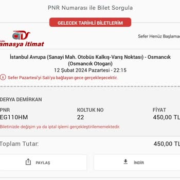 Obilet Amasya İtimat Otobüs Firmasında Biletimi Açığa Alamıyorum