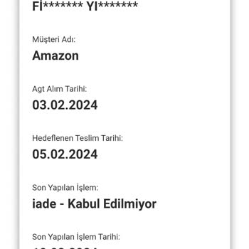 AGT Kurye Tarafından Anında Teslim Etmeyen AGT