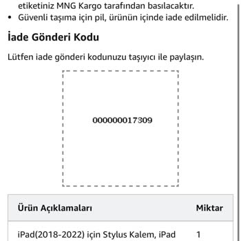 Amazon Ürün İade Sorunu -MNG İle Sistemsel Sorunun Müşteriye Yansıması