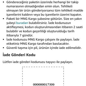 Amazon Ürün İade Sorunu -MNG İle Sistemsel Sorunun Müşteriye Yansıması