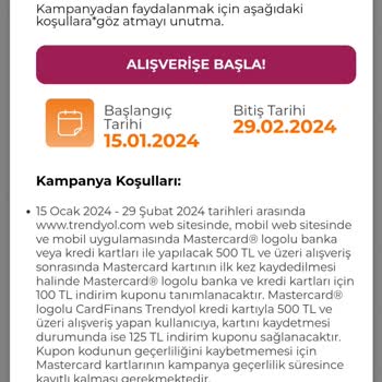 Trendyol Master Kart Kampanyası