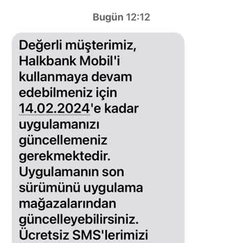 Halkbank Güncelleme Yok Fakat Mesaj Atılıyor