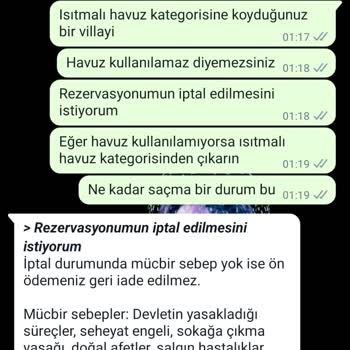 Hello Villam Isıtmalı Havuz Kışın Kullanılmıyor Ve İptal Edilemiyor