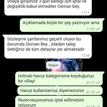 Hello Villam Isıtmalı Havuz Kışın Kullanılmıyor Ve İptal Edilemiyor