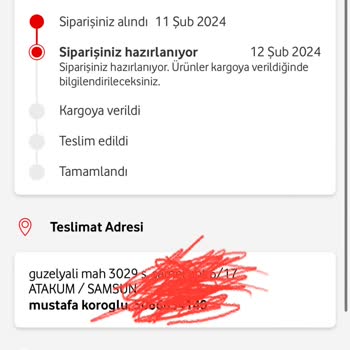 Vodafone Her Şey Yanımda Pazaryeri Hatalı Sipariş