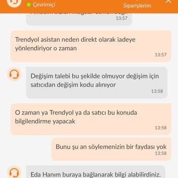 Trendyol Değişim Konusunda Yetersiz Bilgilendirme