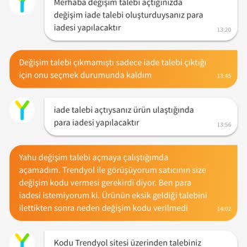 Trendyol Değişim Konusunda Yetersiz Bilgilendirme