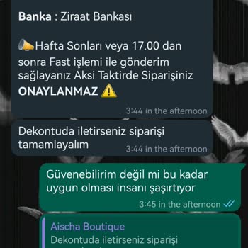 Aischa.boutique (Instagram) Online Alışverişte Mağduriyet: 700 TL Kaybı