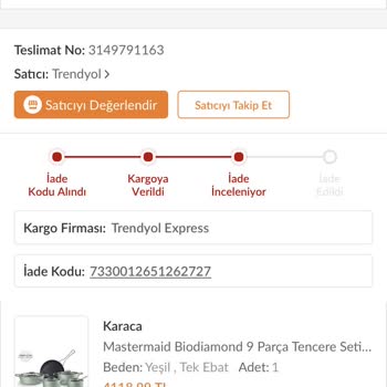 Trendyol İade İnceleme Süresi Doldu