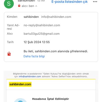 Sahibinden Sebepsiz Hesabımı Kapattı