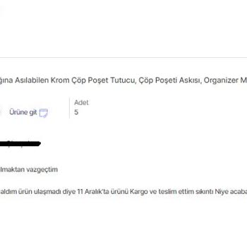 Aras Kargo'dan İade Ürünümüz Alıkonuldu!
