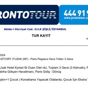 Pronto Tour Paris Turu