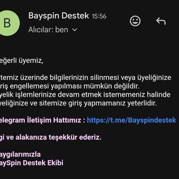 Bayspin Üyelik İptali Yapmıyor