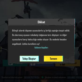 PUBG (Pubgmobile.com) Karşı Rakiplerle Görüştüm Diye Ban