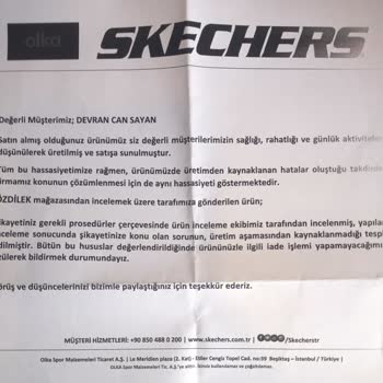 Skechers Markasından Özür Dilerim! Özdilek'e Teşekkür Ederim.