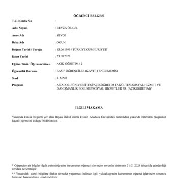 Anadolu Üniversitesi Açıköğretim Fakültesi Pasif Öğrencilik Sorunu