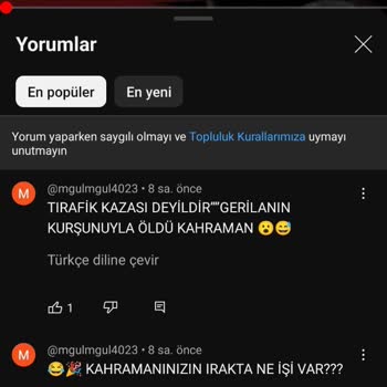 YouTube Şehit Olan Askerle Dalga Geçme