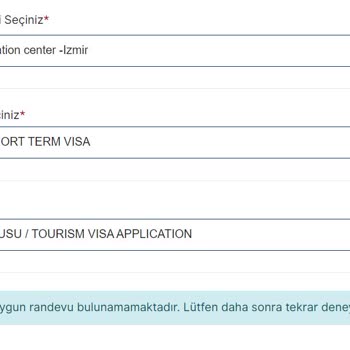 VFS Global Hollanda Vizesi Randevusu Bulunamaması Problemi
