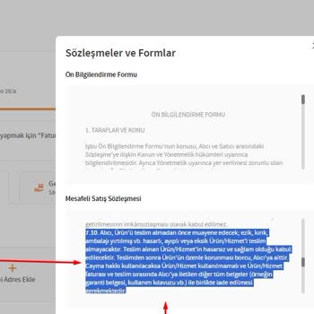 Trendyol Mesafeli Satış Sözleşmesine Uymuyor