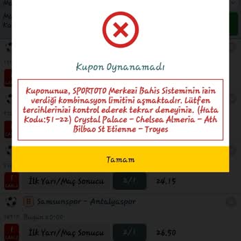 Nesine Hata Kodu 51-22