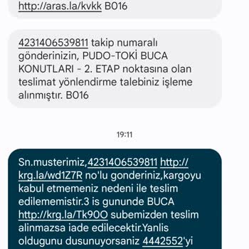 Aras Kargo Eve Gelip Teslim Edilmeyen Ürün