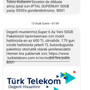 Türk Telekom 180 Gün İçinde Yenilenmesi Gereken Paketim Zamlandığı İçin Yenilenmedi