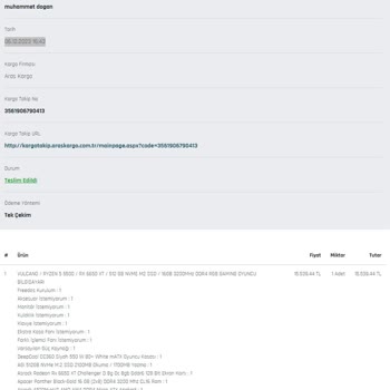 Gençer Gaming Sıfır Sistemde Arızalı Parçanın 69 Gün Geçmesine Rağmen Gelememesi