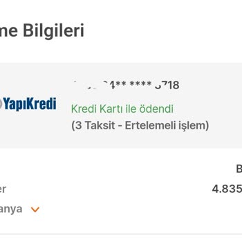 Yapı Kredi Bankası Kredi Kartı Ertelemeli İşlemi Yapmıyor.